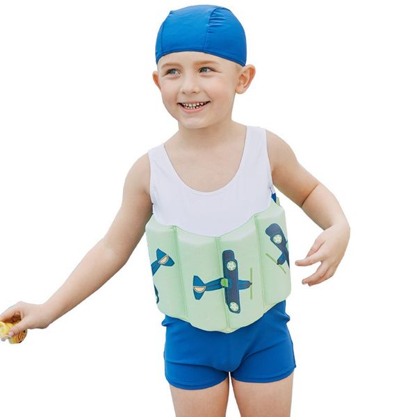 

boy buoyancy swimsuit white green blue ntl007 children's swimwear buoyancy surfing siamese spring floating beach swimsuit