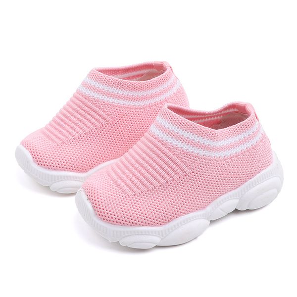 

sneakers boys and girls wild net shoes student breathable flying woven sports baby soft bottom toddler cotton fabric, Black;red