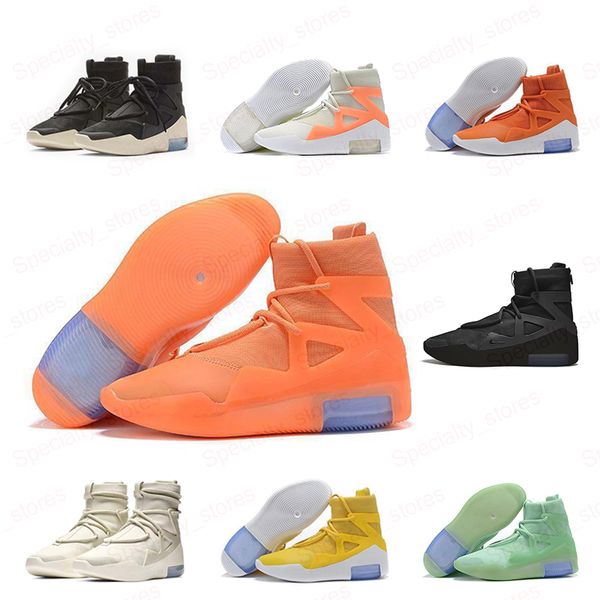 

mens 2020 fear of god 1 light bone black designer sneakers fashion fog white orange green cushion sports zoom casual shoes 40-45