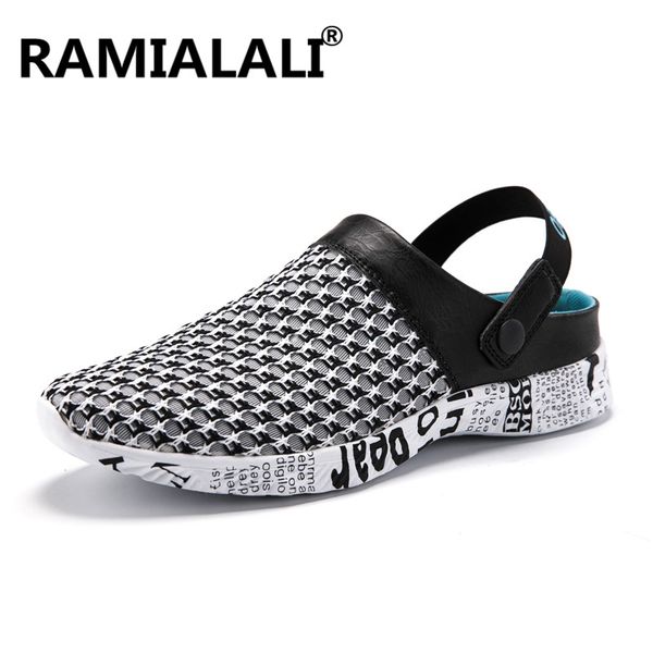 

casual sandals shoes fashion breathable mesh shoes summer men sandals men slippers walking, Black