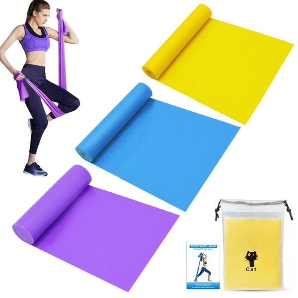 

3 pcs resistance bands set elastic exercise workout bands women men fitness strength training yoga pilates workouts accessories