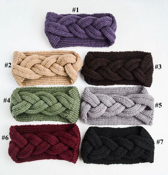 

braided hair band 7 colors women knitted headwrap fashion crochet acrylic headband winter hair accessories ooa7340-1, Silver