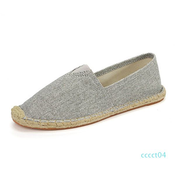 

big size35-45 men casual canvas shoes gingham linen boys espadrille fisherman shoes male flats plimsolls loafers driving 04ct, Black
