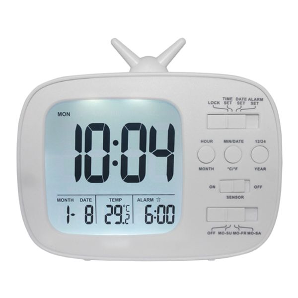 

lcd electronic alarm clock student bedside ring sensitive smart clock