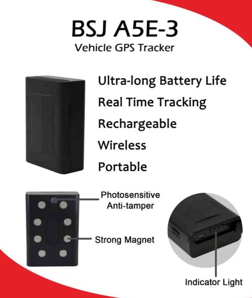 

super long standby gps vehicle tracker locator a5e-3 with powerful magnet real-time tracking device rechargeable 10000mah