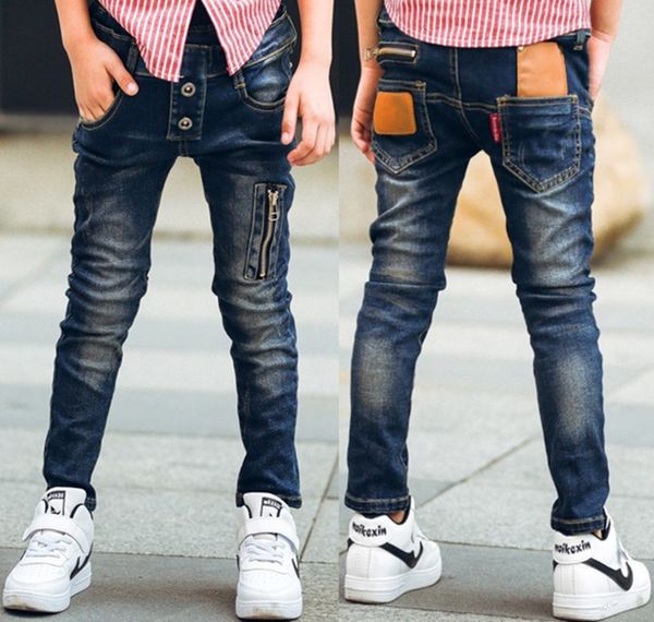 

male child jeans spring 2019 child trousers children's clothing fashion wild boy pants, Blue