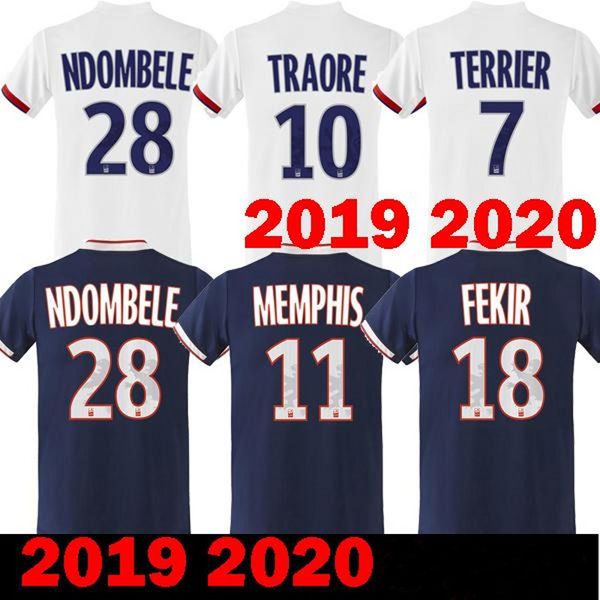 

19 20 MEMPHIS Olympique Lyonnais lyon soccer jersey 2019 2020 Lyon football shirt TRAORE FEKIR OL lyon jersey shirts Maillot de foot
