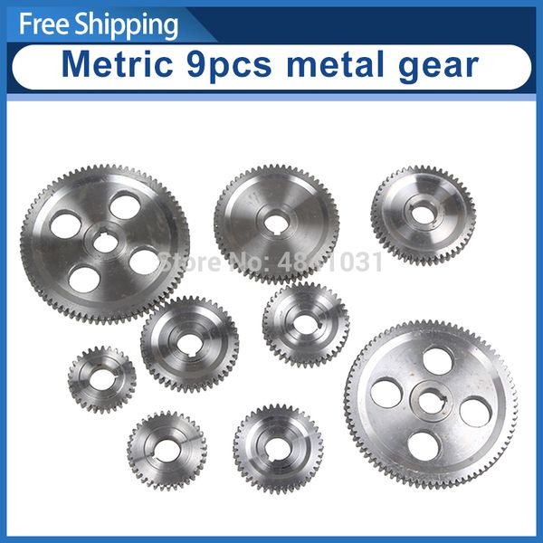 

9pcs metric metal gear lathe metal gear for c2 c3 hole size 12mm sieg s/n:10002 9518d lathe