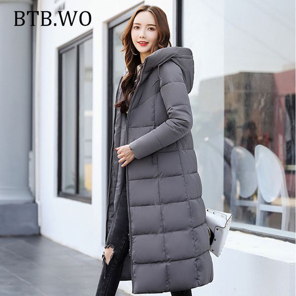 

btb.wo 2019 women winter coats long jackets women parkas hooded thick warm slim cotton female jackets outwear plus size, Tan;black