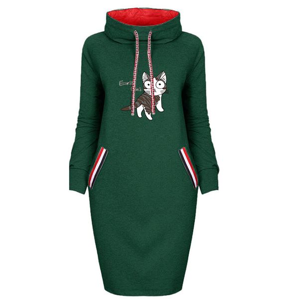 

womens designer spring dress ladys cat and letter print dresses girls solid color casual dress 2020 new fashion trend 9 colors explosion, Black;gray