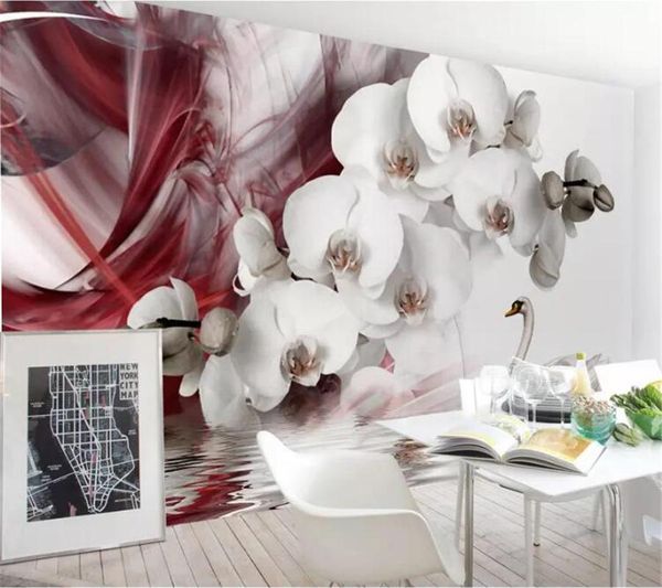 

custom wallpaper 3d p murals modern beautiful butterfly orchid restaurant tv background wall paper mural 3d papel de parede