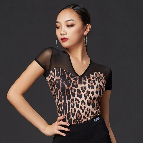 

2020 latin dance costumes black short sleeve women dance practice clothing tango cha cha rumba samba show wear dqs4712, Black;red