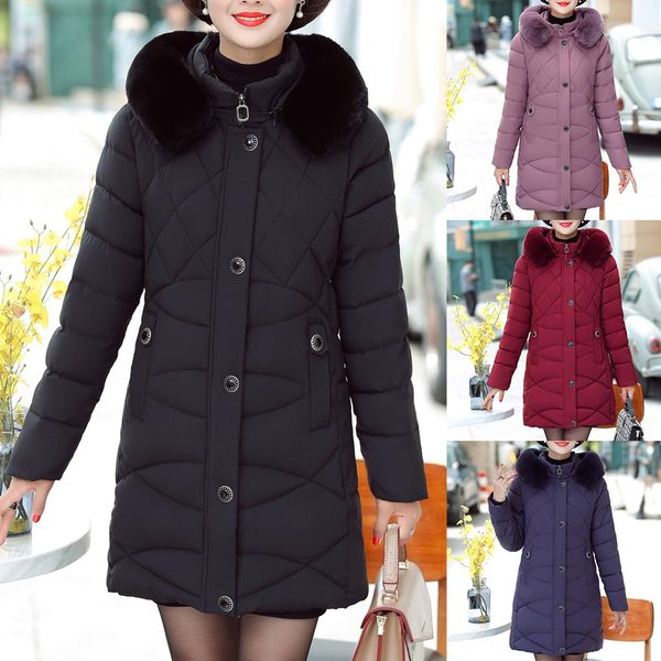 

abrigos mujer invierno 2019 winter winter coat women solid print pocket button knit long sleeve long coat manteau femme hiver, Black