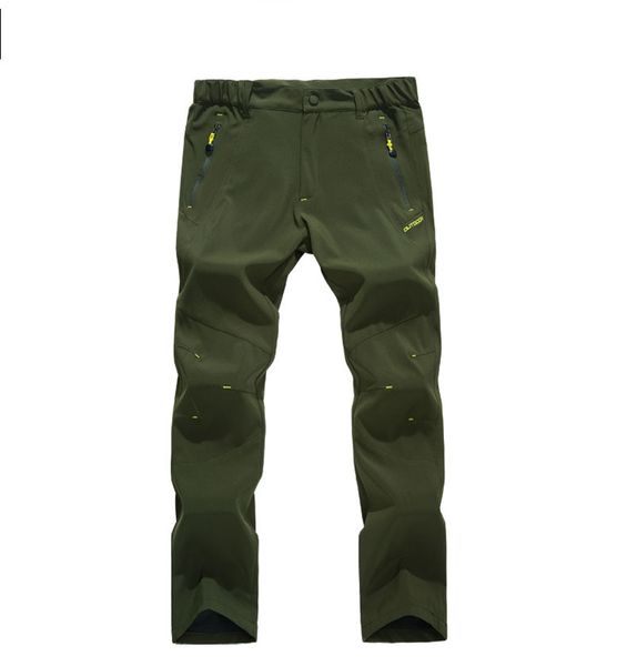 

2018 new men waterproof hiking pants outdoor windproof trousers thermal camping traval plus size hiking pants, Black;green