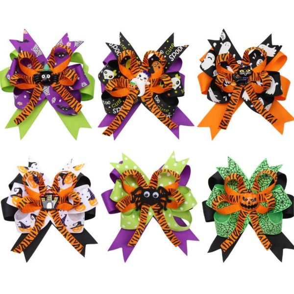 

kids adults hair head clips kit bat pumpkin ghost cat hat pins halloween decoration costume headdress accessories, Slivery;white