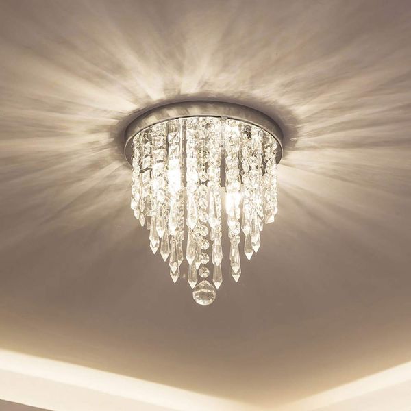 Mini Chandelier Crystal Lighting Flush Mount Ceiling Light Modern