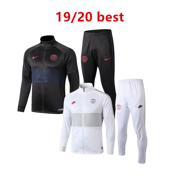 

лучшая продажа новых 19 20 париж куртка 2018 2019 psg костюмы кавани футбол джерси mbappe длинный рукав полный молния ветрозащитные пальто, Gray;blue