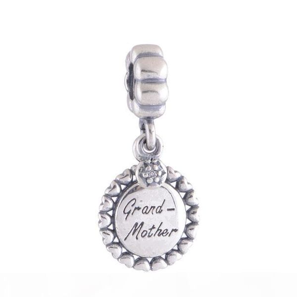 

100% стерлингового серебра 925 бабка семьи подвеска мотаться из бисера подходит для европейского pandora ювелирных изделий шарма, Black