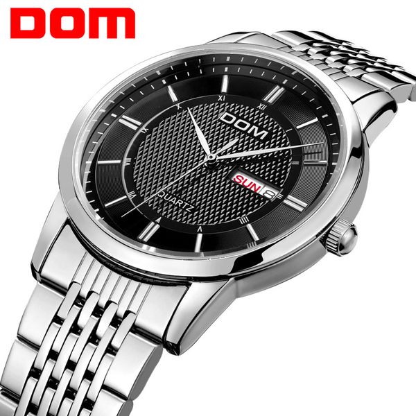 

men mens watches waterproof quartz stainless steel watch business reloj hombre m-11, Slivery;brown