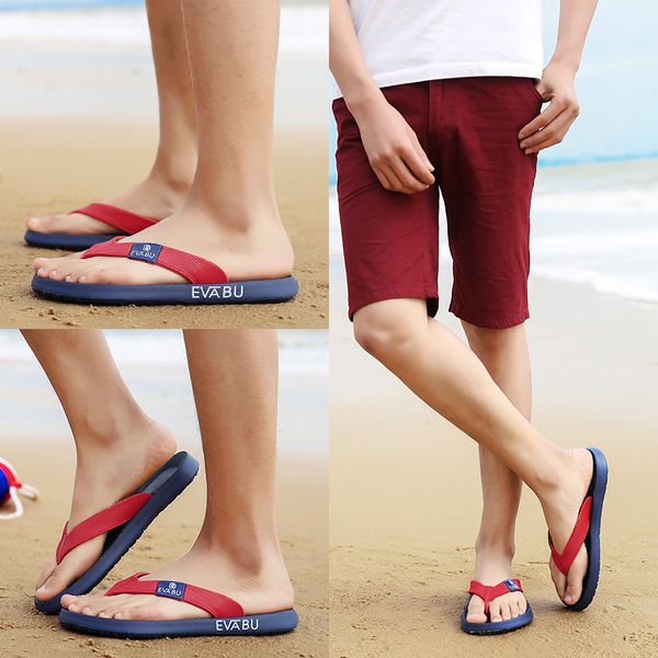 

men's shoes sandals and slippers summer eva solid color personalized flip-flops non-slip soft bottom wear seaside vacation beach shoes, Black