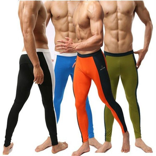 

brand men high stretch tights pants long pants mens legging active sports running jogger sweatpants skinny, Black;blue