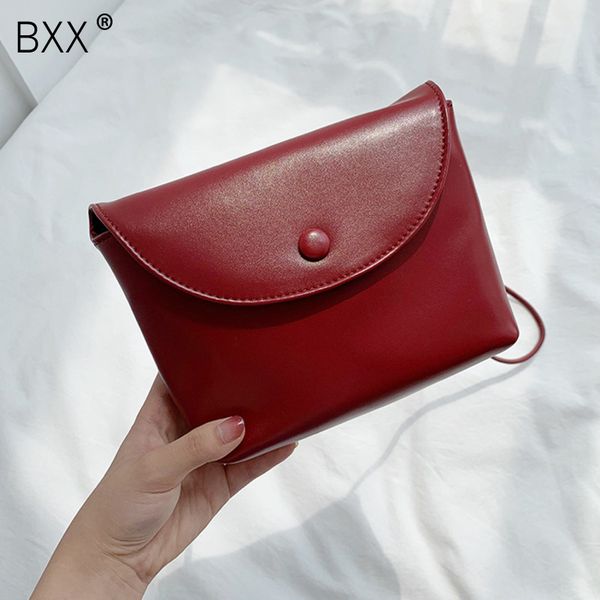 

bxx] women's single shoulder crossbody bag all-match solid color flap 2020 personality pu leather bag hi170