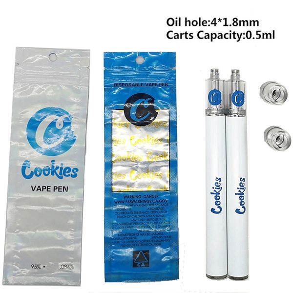 

vape starter tank ceramic 0.5ml thick kits with 350mah cookies coil battery disposable glass pen oil cartridges e-cigarettes packaging rbcf