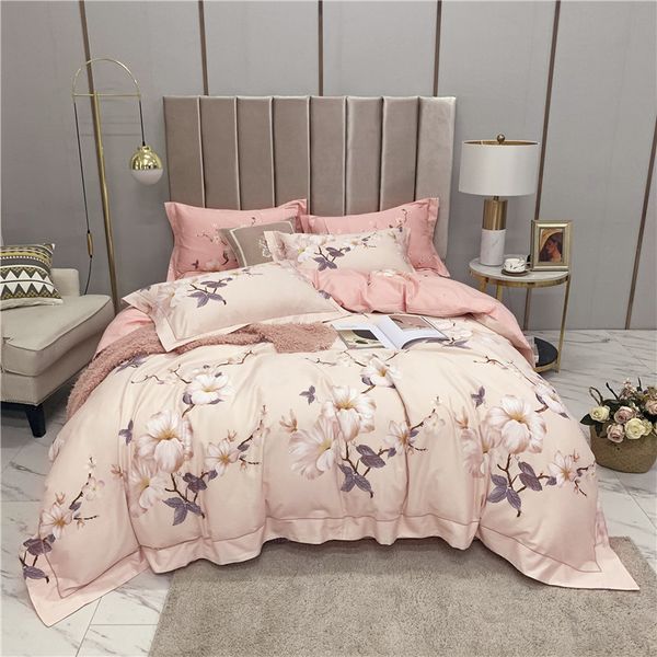 

blossom floral duvet quilt cover colorful flower reversible brushed cotton ultra soft warm bedding set bed sheet  king size