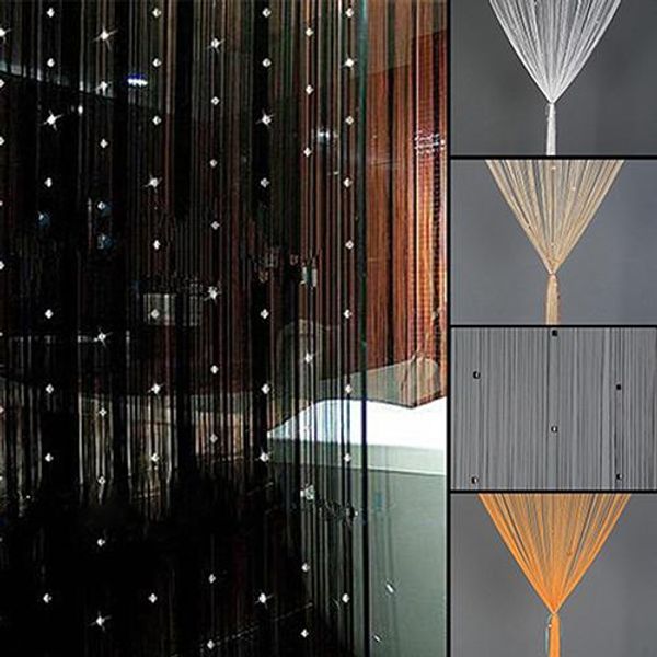 

beaded string curtain translucent door bead curtains room divider valances tassel black curtains window wall home decoration