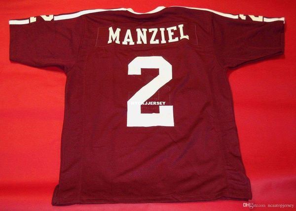 

retro #2 johnny manziel custom texas a&m aggies jersey heisman wine red mens stitching college size s-5xl football jerseys, Black;red