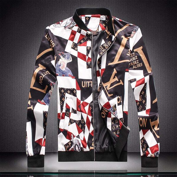 

2020 new fashion jacket windbreaker long sleeve mens jackets hoodie clothing zipper with animal letter pattern plus size clothes m-3xl, Black;brown