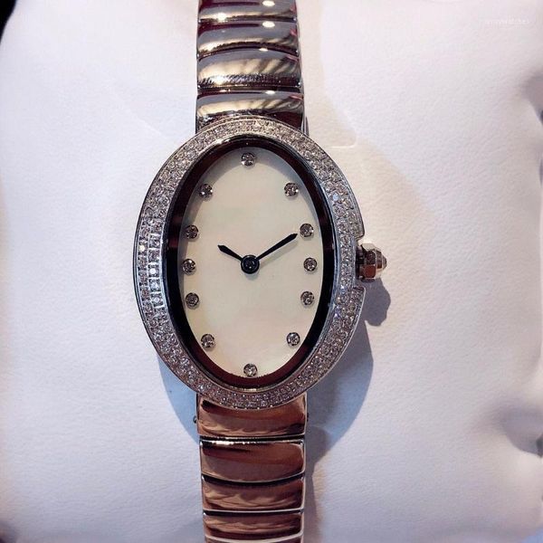 

women watch swiss quartz movement 32mm 316l stainless steel band women crystal women waterproof wristwatches, Slivery;brown