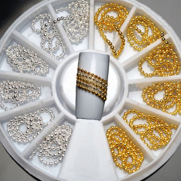 

6cm stylish design nail art decoration 3d gold & silver chain fashion nail tips tools decor diy beauty accessories, Silver;gold