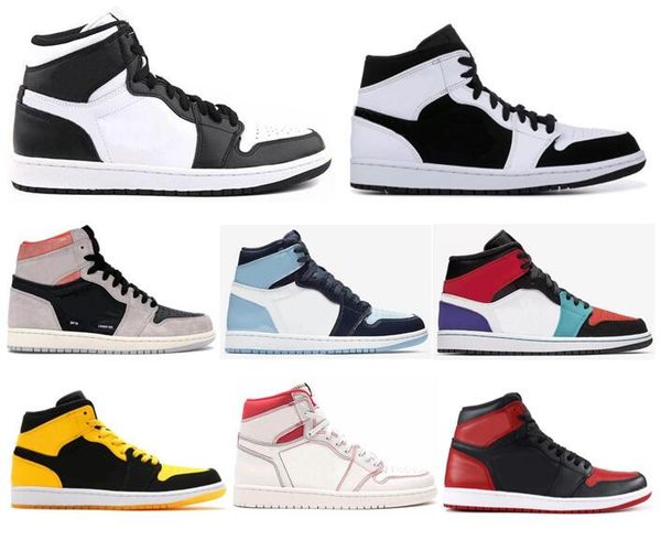 

new 1 panda phantom sail red neutral grey crimson mid multicolor basketball shoes men 1s unc blue chill new love sneakers with box