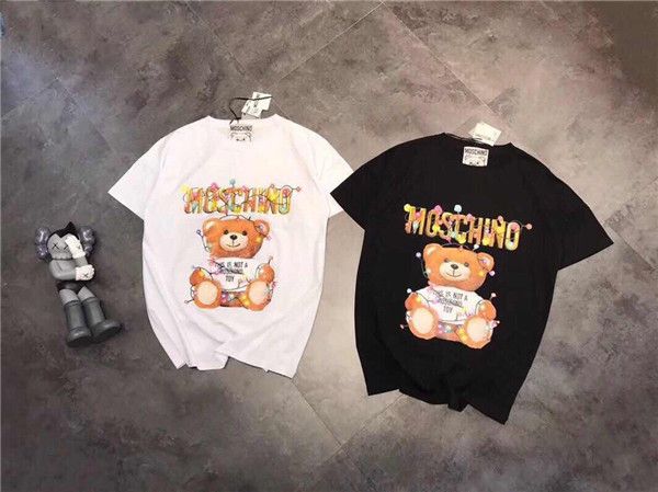 

20fw new luxury brands mosqino colorful tshirt letters printing cotton tee shirt men women streetwear sweatshirt outdoor t-shirts 2.2, Gray;blue