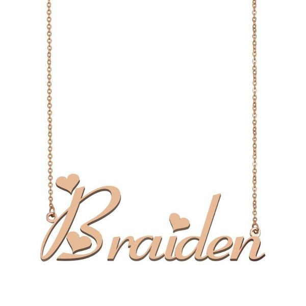 

braiden name necklace, custom name necklace for women girls friends birthday wedding christmas mother days gift, Silver