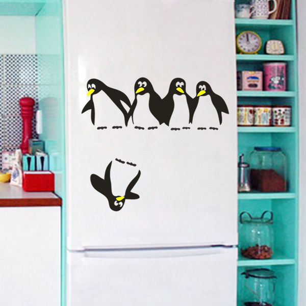 

kitchen cute penguins wall art waterproof seamless funny fridge sticker bedroom dinning hall pvc decorative home self adhesive