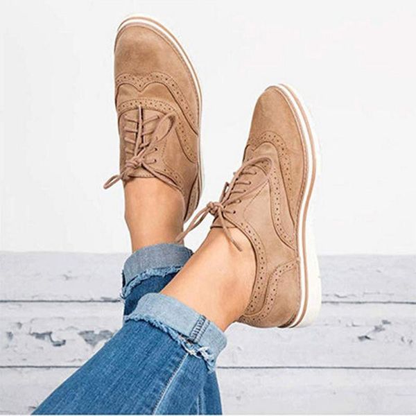 

women oxfords cut-outs lace up brogue shoes flat platform england ladies non-slip shoes breathable casual female low footwear, Black