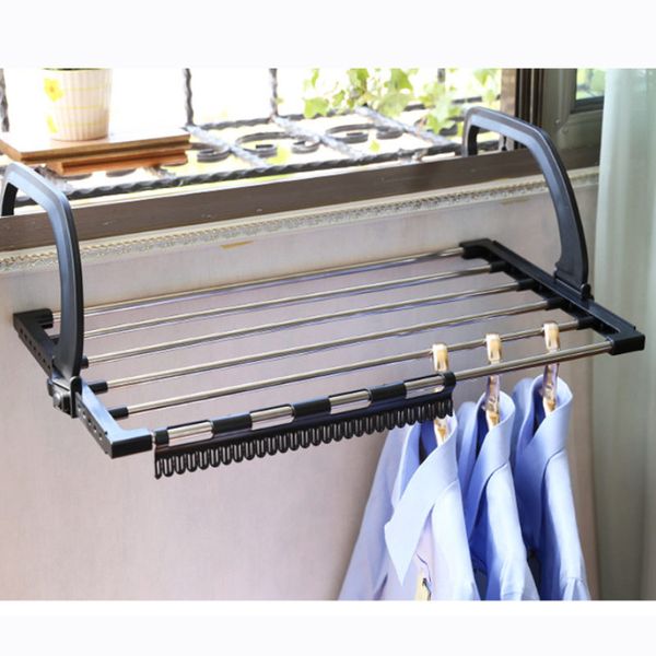 

40cm/59cm stainless steel drying shoe rack portable multi-function window laundry balcony towel clothes diaper dryer storage rac