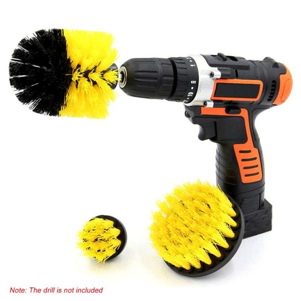

2 3 4 5inch drill brush - soft medium attachment scrub cleaning kit for pool tile flooring brick ceramic marble grout and much m