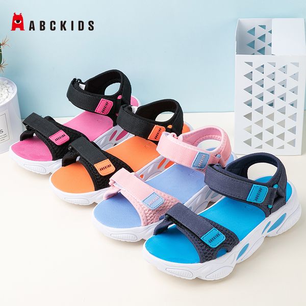 

abckids summer sandals girls leather shoes 2020 fashion toddler boys girl beach sandals coloful children baby shoes kids, Black;red