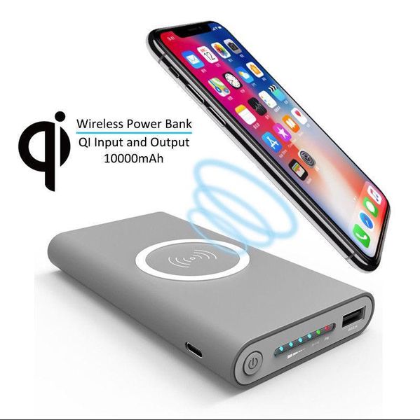 

universal 10000mah portable power bank qi wireless charger for iphone x xs max samsung s6 s7 s8 powerbank mobile phone wireless charger