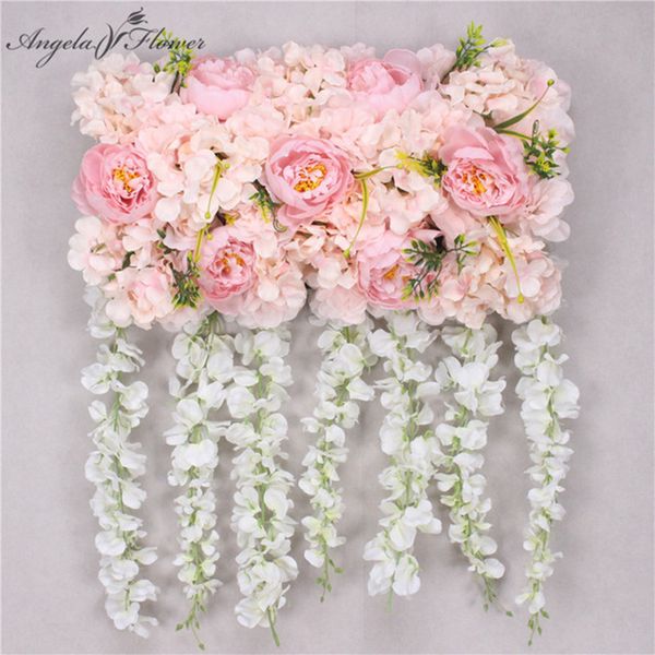 

luxury 50cm party wedding arch backdrop wall decor props silk peony hydrangea artificial flower arrangement road lead flower row