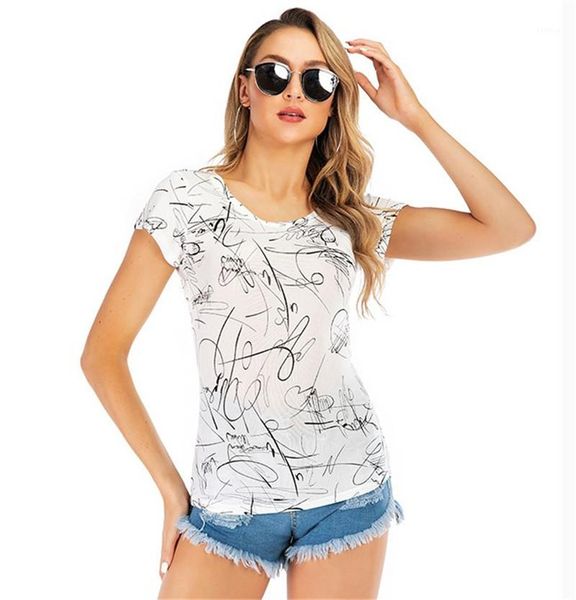 

print designer womens tshirts fashion short sleeve slim womens crew neck summer ladies casual tee floral, White