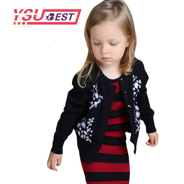 

2019 марка ребёнков хлопка вышивки свитера кардигана весна оригинальный дизайн принцесса новый назад дети девочки осень трикотажное пальто, Blue