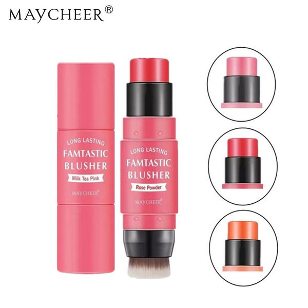 

maycheer brand double head face matte blush cream stick make up bronzer rouge cheek mineral long-lasting blusher set makeup