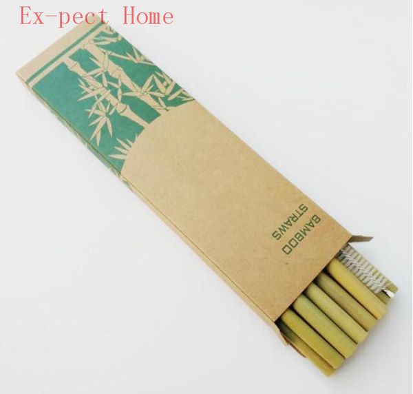 

50 sets/lot bamboo straws sets reusable eco friendly handcrafted natural bamboo drinking straws and cleaning brush