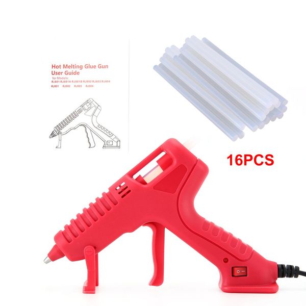 

eu type melt glue gun with glue stick rj801 30w for diy handwork toy repair tools electric heat temperature guns