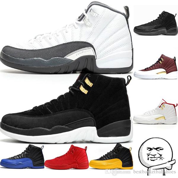 

stock x jumpman sneakers 12 game royal ball basketball shoes fiba reverse taxi men trainers university gold dark grey 12s mens sports