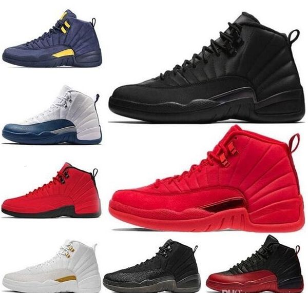 

new 12 12s designer basketball shoes white gym red menstaxi blue suede flu game cny sports sneakers